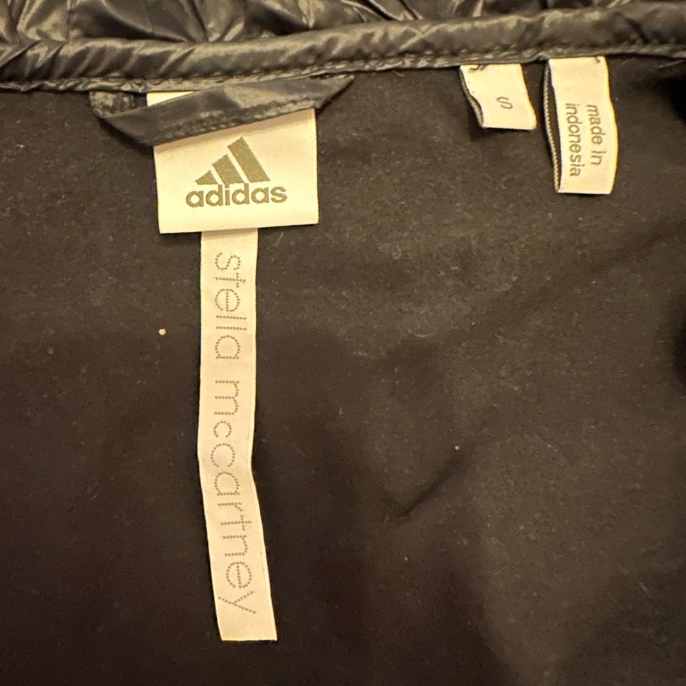 Adidas Stella McCartney women’s black high collar pockets fitted whistle S coat - Picture 14 of 16